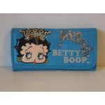 Betty Boop Tri-fold Wallet #033 Crown Design Blue